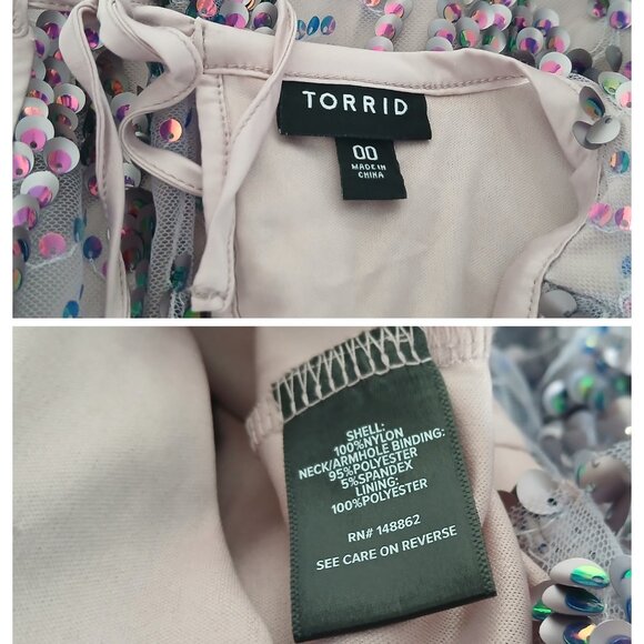 Torrid All Sequins Sleeveless Midi Dress Size 00 - Picture 4 of 4